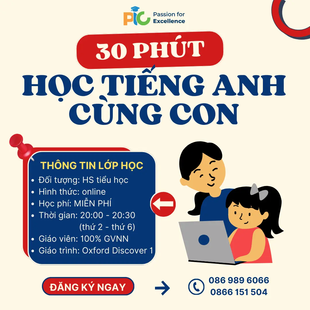 30 PHÚT HỌC TIẾNG ANH CÙNG CON