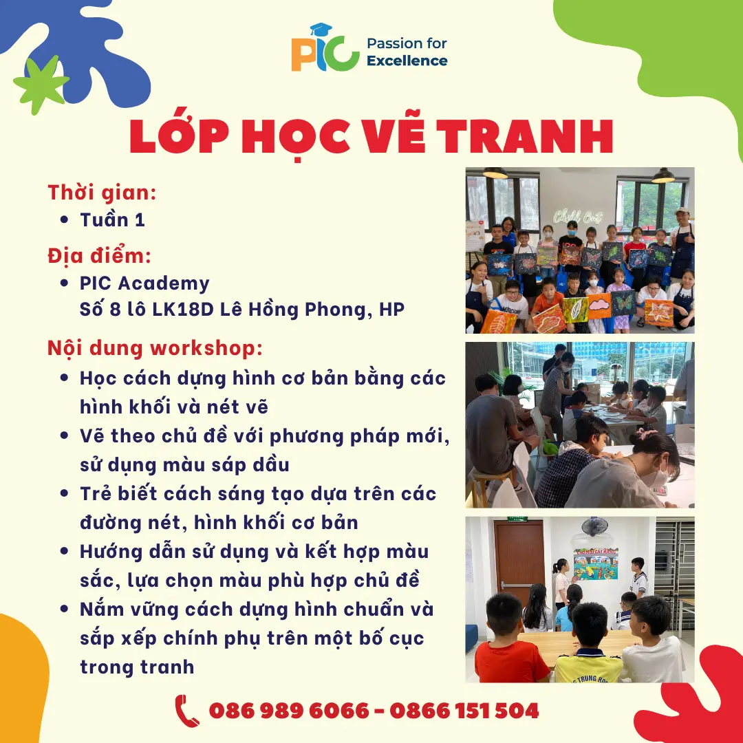 SUMMER CAMP - TRẠI HÈ 2024 (EXPLORE THE WORLD - CÙNG CON KHÁM PHÁ THẾ GIỚI)  Workshop Vẽ tranh