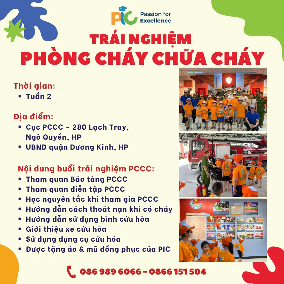 SUMMER CAMP - TRẠI HÈ 2024 (EXPLORE THE WORLD - CÙNG CON KHÁM PHÁ THẾ GIỚI)  Hoạt động Trải nghiệm Phòng cháy chữa cháy